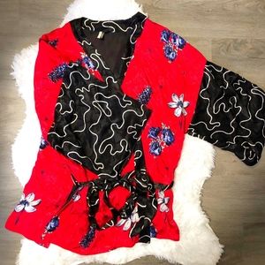 Topshop Silk Floral Kimono
